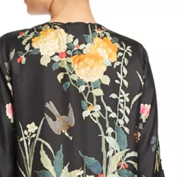 Johnny Was - Charlotte Rose Scalloped Silk Tunic - XL - Picture 9 of 16